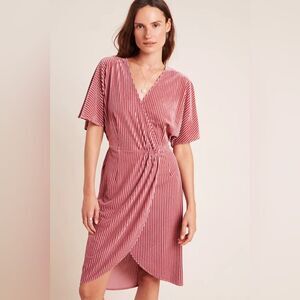 Anthropologie Draped Faux Wrap Mini Dress by Sunday In Brooklyn